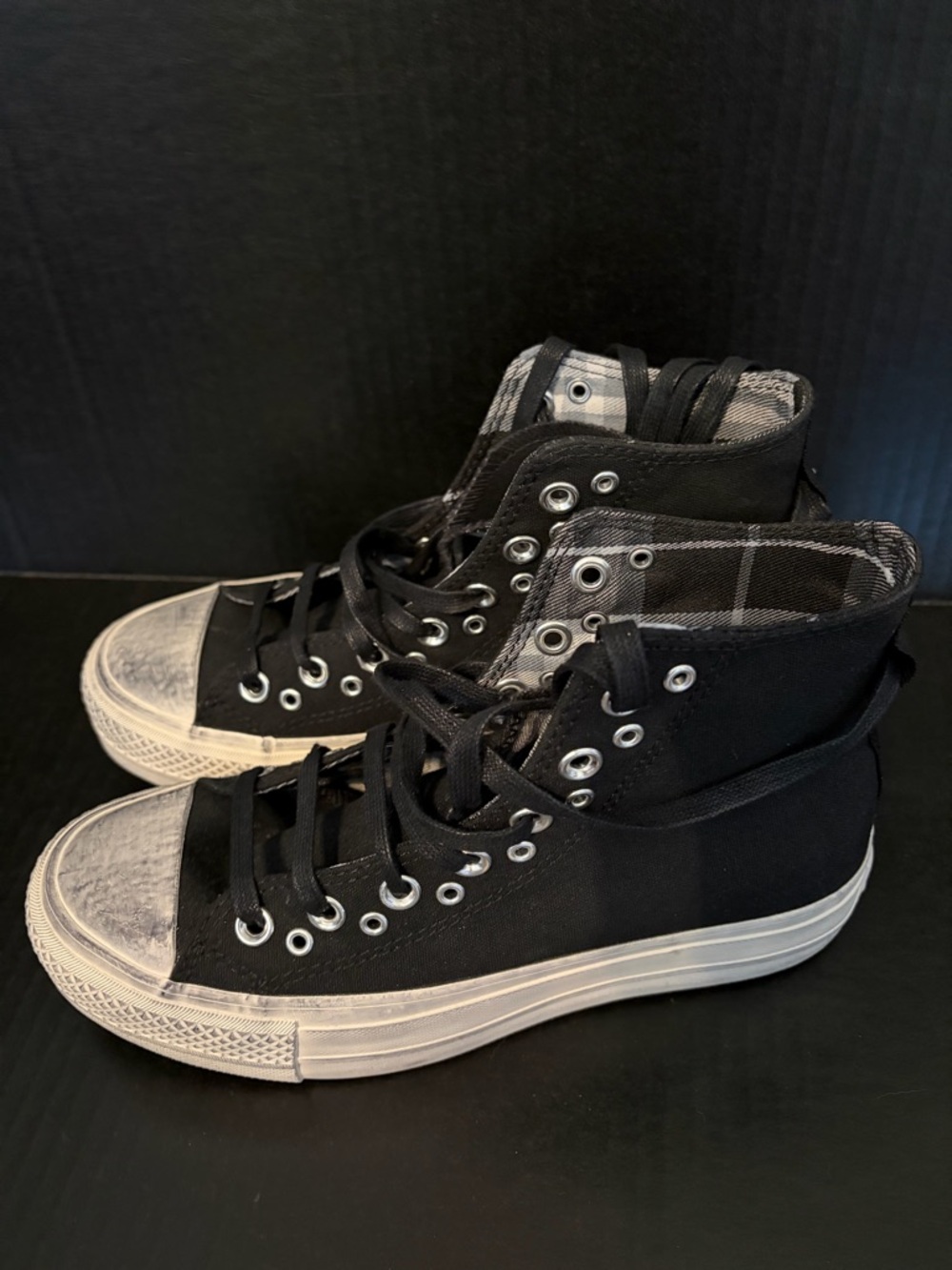 Converse Black High-Top Canvas Sneakers with White Soles
